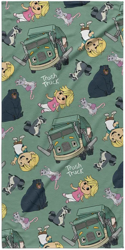 Trash Truck and Friends Beach Towel