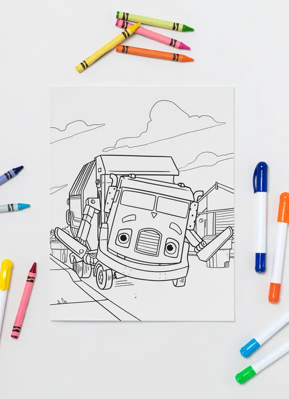 Trash Truck Official Digital Coloring Book!